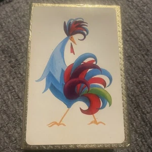 Vintage Crown Playing Cards Plastic Coated Rooster - Picture 1 of 10