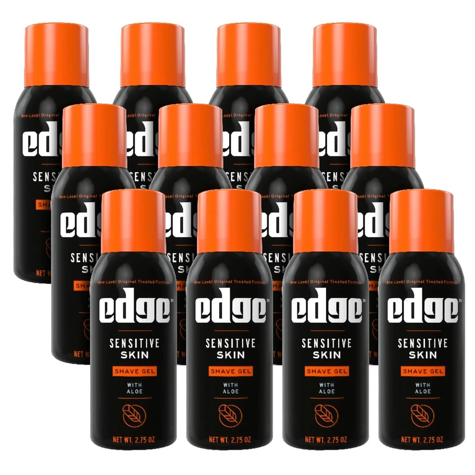 Gel de afeitar Edge para hombres, piel sensible con aloe, 2,75 oz (paquete de 12) - gel de afeitar Foto 1 de 1