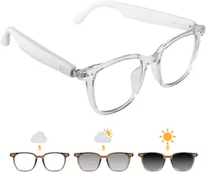 Smart Glasses for Women Men, Bluetooth Glasses with Photochromic Lenses Touch Co - Picture 1 of 12