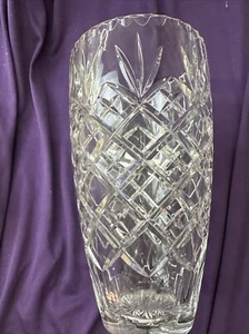 CESKCI Large Crystal Vase 10” Tall Over 4 LBS UNUSED - Picture 1 of 8