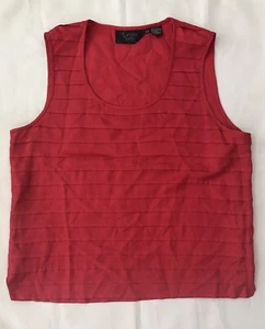 CYNTHIA STEFFE WOVEN SILK TANK TOP, SIZE 12, FUCHSIA PINK-RED , PRE-OWNED - Picture 1 of 9