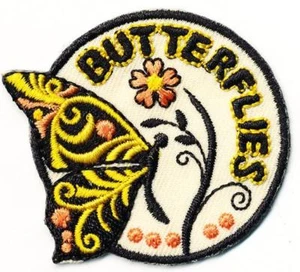 Girl Cub BUTTERFLIES Garden House Visit Fun Patches Crest Badges Butterfly Scout - Picture 1 of 1