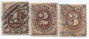 USA 1879 1, 2, and 3 cents Postage Dues used - Picture 1 of 1