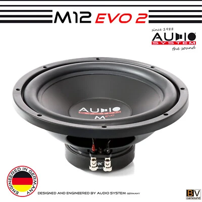 Subwoofer AUDIO SYSTEM M12 EVO2 30cm 500 Watt RMS 91,1dB 12" M-Series 300mm 2x2Ω - Bild 1 von 3