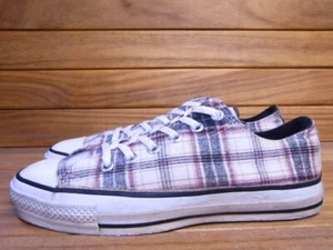 Converse USA Made All Star Low Cut Check Flannel US 7 1/2 Without Box - Picture 1 of 12