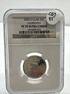 2002-S - CLAD 25 C LOUISIANA PF 70 ULTRA CAMEO CB7-85 - Picture 1 of 4