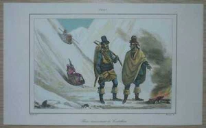 Impresión 1840 PEONES ANDES DESCENDENTES, CHILE (#7) - Imagen 1 de 1