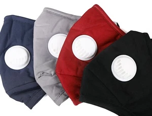 Reusable Washable Mask with Breathing Valve 4 Multi-color Masks and 8 filters - Picture 1 of 9