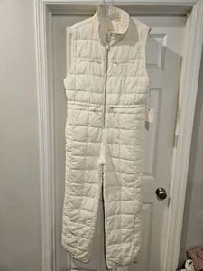 NWT Free People Movement Pippa Packable Puffer SnowSuit  Quilted Ivory Medium - Picture 1 of 13