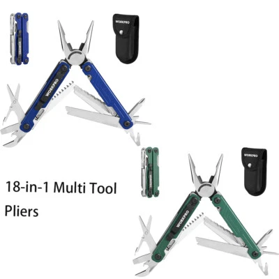 WORKPRO 18-in-1 Multi Tool Plier Stainless Steel Multitool with EDC Pocket Knife