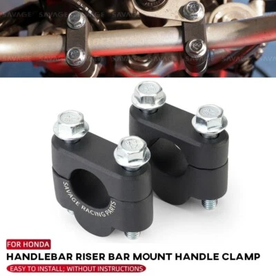 22mm HandleBar Fat Bar Mount Clamp Risers Adapter For HONDA XR650R XR150L XR190L - Image 1 of 4