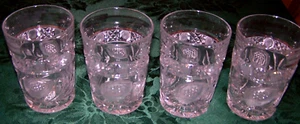 4 Depression Era Cut Glass Tumblers - Picture 1 of 2