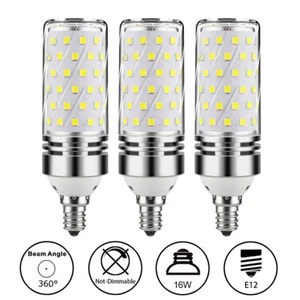 16W E12 LED Corn Bulb Light 6000K Candelabra Ceiling Fan Lamp Daylight White - Picture 1 of 13