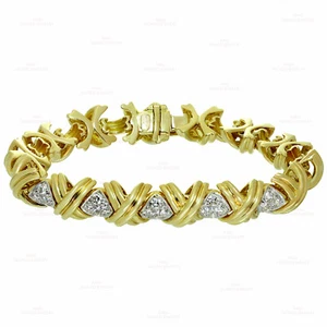 TIFFANY & CO. Signature X Diamond 18k White Gold Medium Link Bracelet - Picture 1 of 5