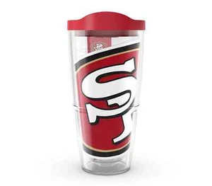 SAN FRANCISCO 49ers, 24oz DOUBLE WALL, TUMBLER FROM TERVIS WITH LID INCLUDED - Picture 1 of 4