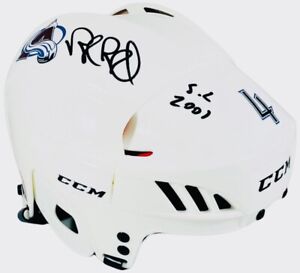 Rob Blake Signed Colorado Avalanche Full-Size Helmet FS W/ S.C. 2001 + JSA COA