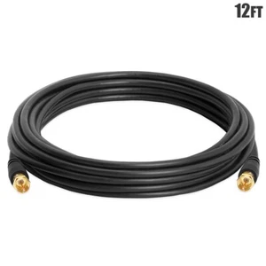 12FT F Type Male to Male RG6 Coax Coaxial Cable Digital Audio Video 18AWG Black - Picture 1 of 2