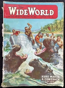 THE WIDE WORLD - January 1959, True Adventure Magazine For Men, Stories/Ads, UK - Picture 1 of 13