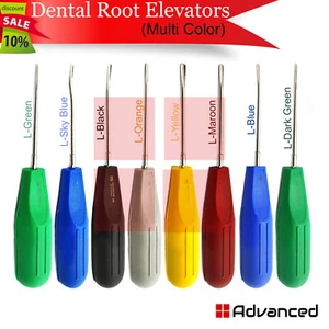Elevadores de raíces luxantes dentales con mango de plástico múltiple de 8 piezas extracción dental oral - Imagen 1 de 9