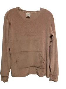 Born Velour Loungewear Kangaroo Pocket Mauve Pink Pull Over Women's Size Medium - Picture 1 of 4