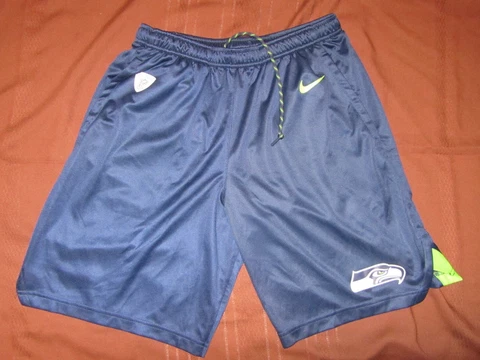 Seattle Seahawks Mens Workout Shorts, NFL Equipment, Nike, Blue, Size M, EUC Cover