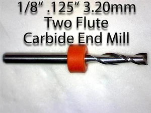 1/8" Two Flute Carbide End Mill with 1/8" Shank   BRAND NEW   One Piece CNC M116 - Picture 1 of 6