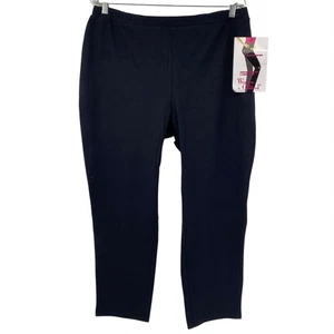 Leggings donna con controllo nuovi senza etichette casual pull on basic taglia large alti neri - Foto 1 di 6