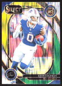 4351H 2024 Panini Select #280 Keon Coleman Green & Yellow Prizm Shock - Picture 1 of 2