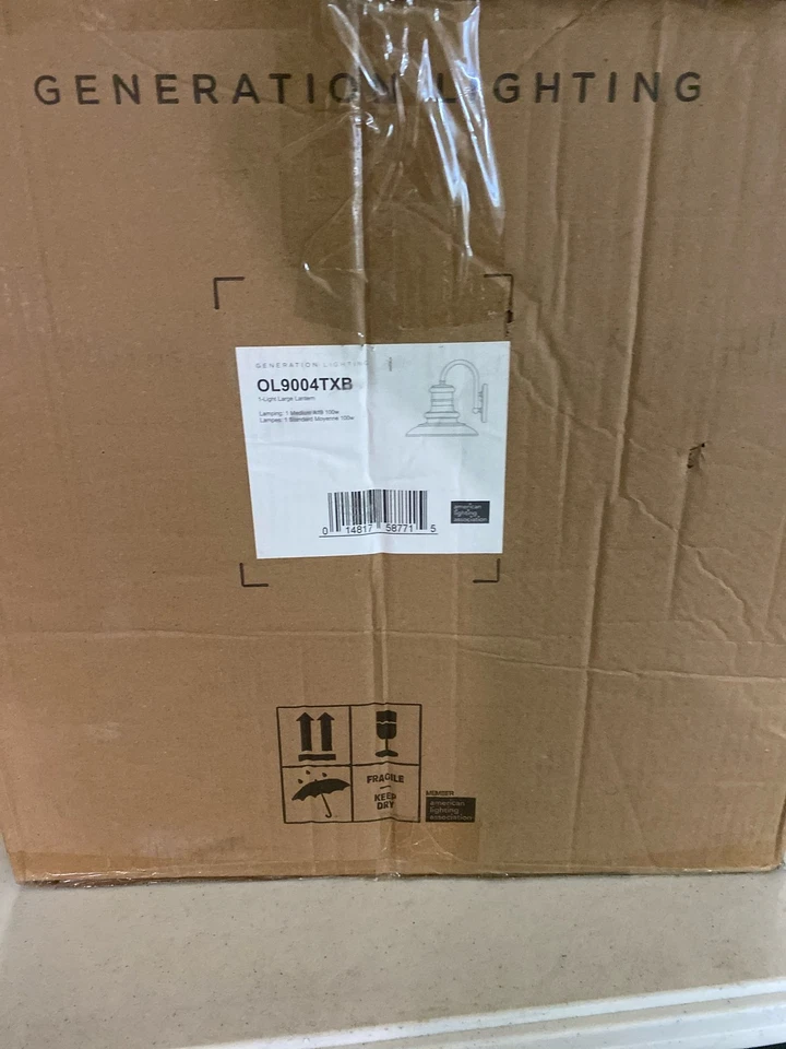 Aplique linterna de pared exterior negra estación Redding Generation Lighting OL9004TXB Foto 1 de 3