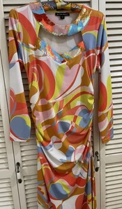 Boston Proper langes Kleid Kleid Retro 60er Jahre geometrisch mit Pailletten Medium - Bild 1 von 3