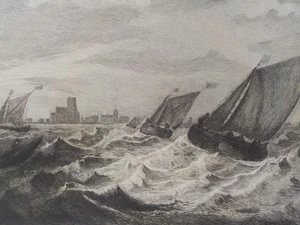 MARINE. Radierung von LÉON GAUCHEREL nach Beerstraten um 1880 - Picture 1 of 2