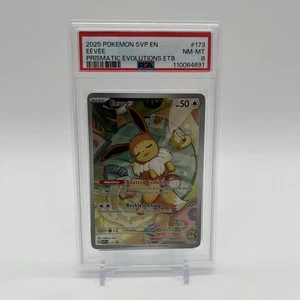 2025 Pokemon SVP EN Eevee Prismatic Evolutions ETB Promo - PSA 8 - Picture 1 of 3