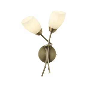 Lighting Collection Tathra 2 Light Wall Light - Antique Brass NEW - Picture 1 of 8