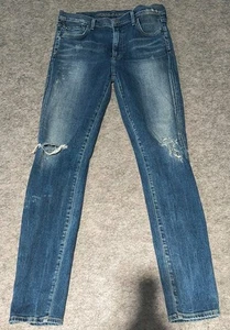Citizens of Humanity Jeans Women's Size 30 Skinny Distressed Blue Denim w/ flaw - Picture 1 of 17