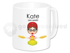 Personalised Ceramic Mug- Kayak Girl Design - Picture 1 of 1