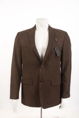 Adolfo Blue Label Mens Suit Jacket Sport Coat Sz US 40R Brown Faux Suede NWT - Image 1 of 4