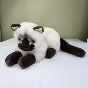 Vintage Chosun Plush Siamese Cat 12" Stuffed Animal Blue Eyes - Picture 1 of 13