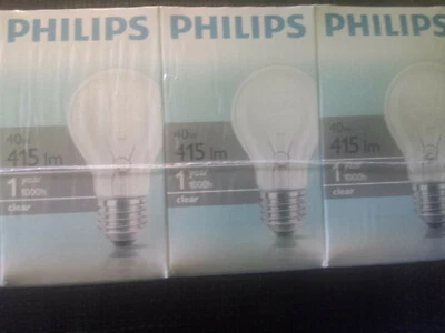 ** 10X Glühlampen E27ES A55 40Watt *NEU* Philips 1000h 415Lumen **  - Bild 1 von 3