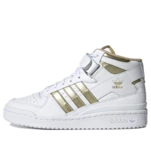 NUOVE scarpe da basket da donna Adidas Forum taglia media 9 bianco oro opaco UK 7,5 - Foto 1 di 6