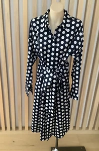 BNWT $285 White Label Noba Shirt Dress navy white spot/ polka dot sz 00 - 12/14 - Picture 1 of 14