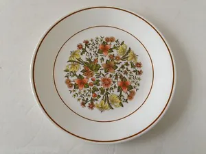 Corning Ware Corelle INDIAN SUMMER White Brown Band Floral - 8-1/2" SALAD PLATE - Picture 1 of 5