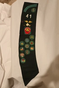 Rare Vintage Girl Scouts Sash with Merit Badges and Pins - Picture 1 of 5