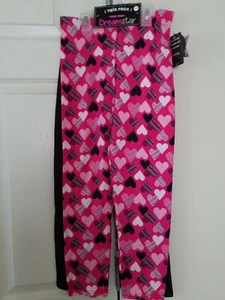 Dream Star Black/Heart Print Twin Pack Cozy Leggings L(14/16) NWT - Picture 1 of 8