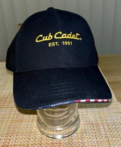 Cub Cadet Est. 1961 Black Adjustable Baseball Hat American Flag Accent On Brim - Picture 1 of 4
