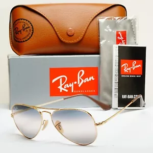 Ray-Ban Sonnenbrille Aviator II gold blau grau Farbverlauf RB 3689 001/GE Small 55mm - Bild 1 von 12