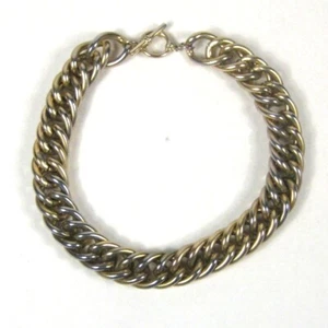 Necklace 19 In Metal Goldtone Chain Statement Festival Heavy Vintage Toggle WEAR - Picture 1 of 11