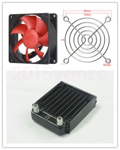 New 80mm Water Cooling CPU Cooler Row Heat Exchanger Radiator with Fan for PC - Bild 1 von 5