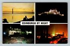 Edinburgh Scotland At Night, Sunset, Castle, Calton Hill Vintage Postcard