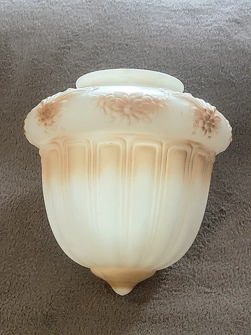 Antique 1920’s Art Deco Satin Milk Glass Acorn Ceiling Light Globe Shade Cover