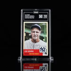 TAG 10 ๐จ 2022 Topps Chrome Platinum #4 Lou Gehrig Rose Gold Refractor /75 - Picture 1 of 6